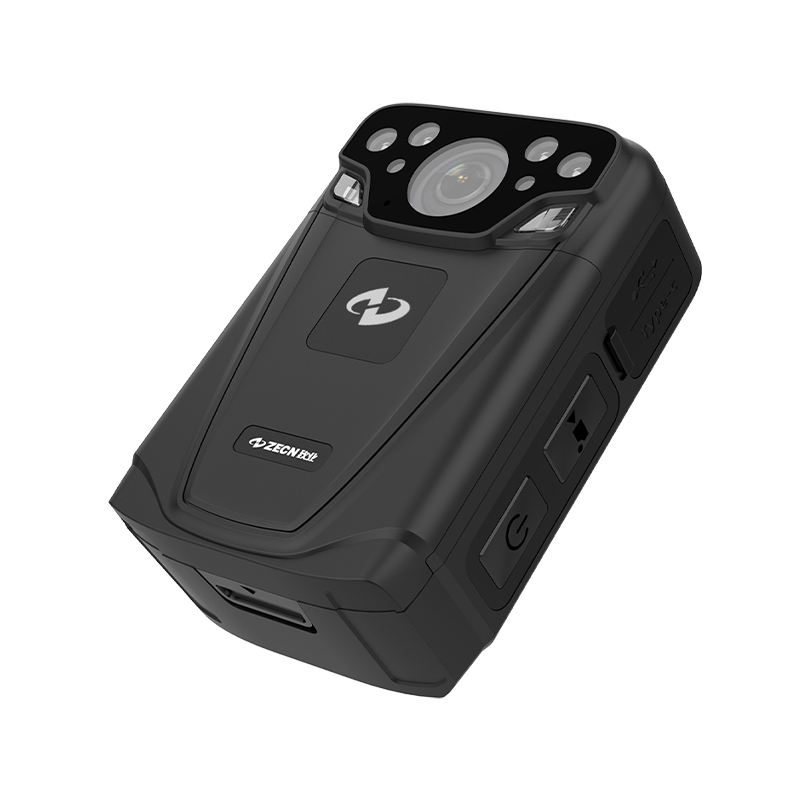 How does the wide-angle lens design of law enforcement recorders improve the scope of on-site evidence collection?